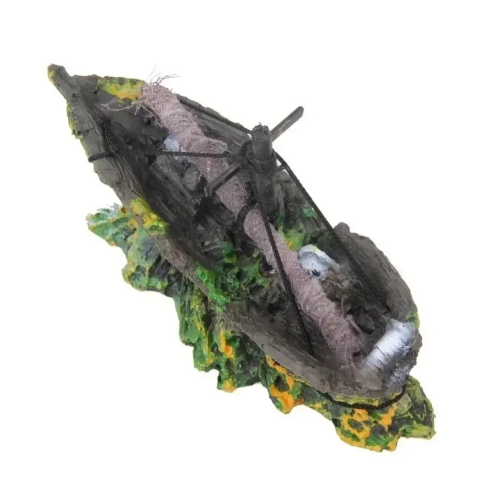 Aquarium decor Fish Tank Decoration Landscape Pirate Ship Wreck Vintage Resin Design Boat Accessories Home Decor