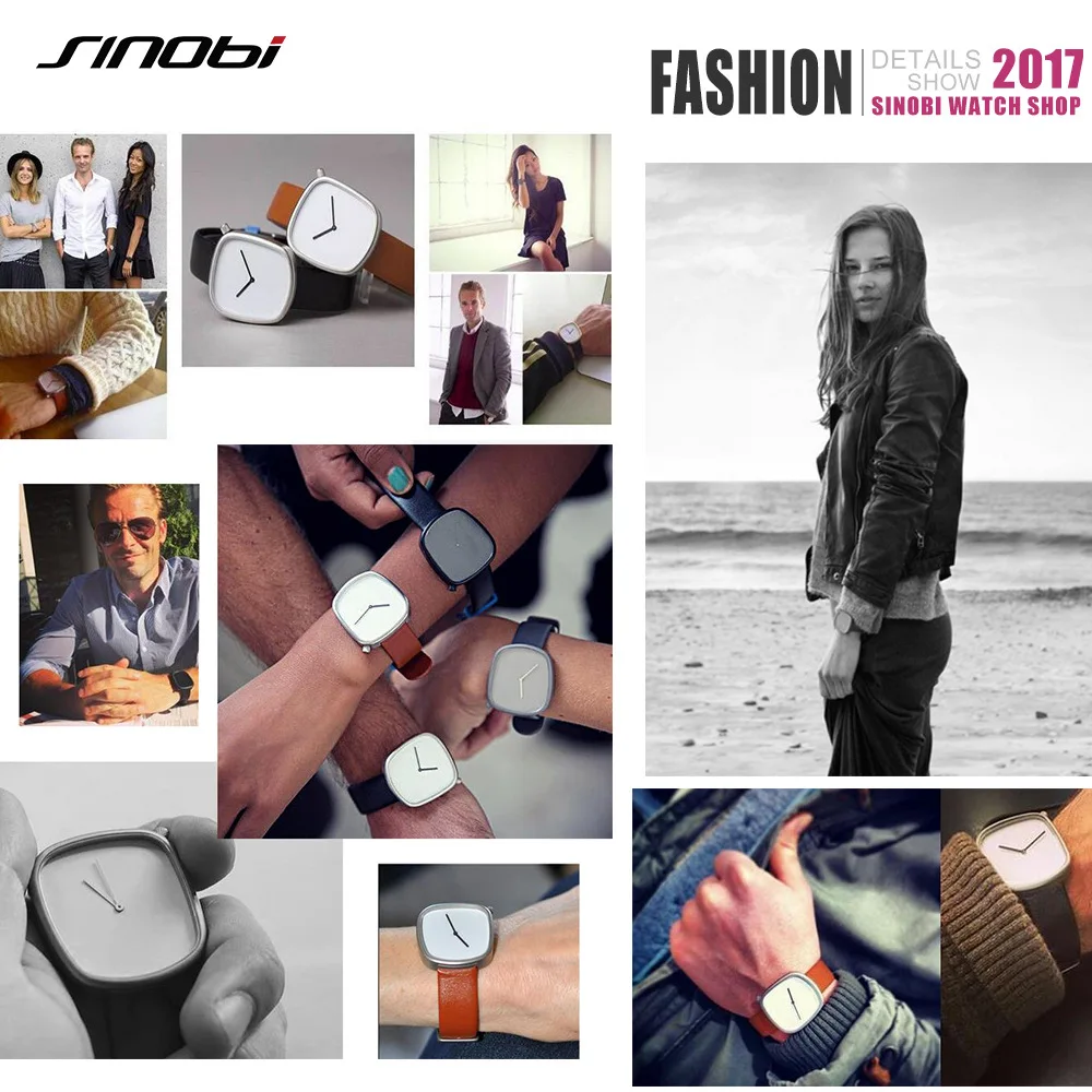SINOBI Fashion Design Woman Watches Creative Leather Strap Women's Quartz Wristwatches Simple Ladies Gifts Watch Relojed Mujer enlarge