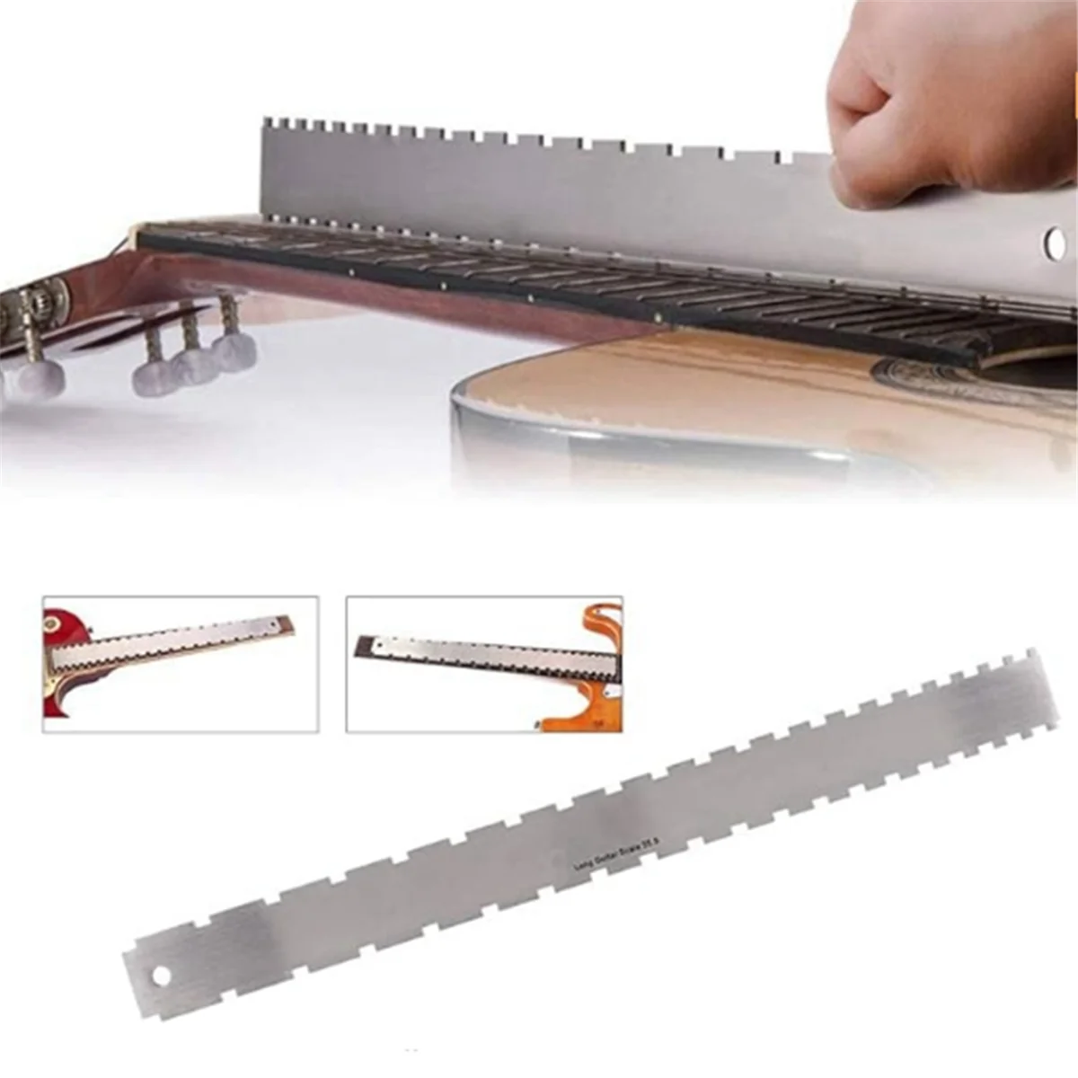 Гитара бас гриф зубчатый прямой край лад рокер струнная линейка набор