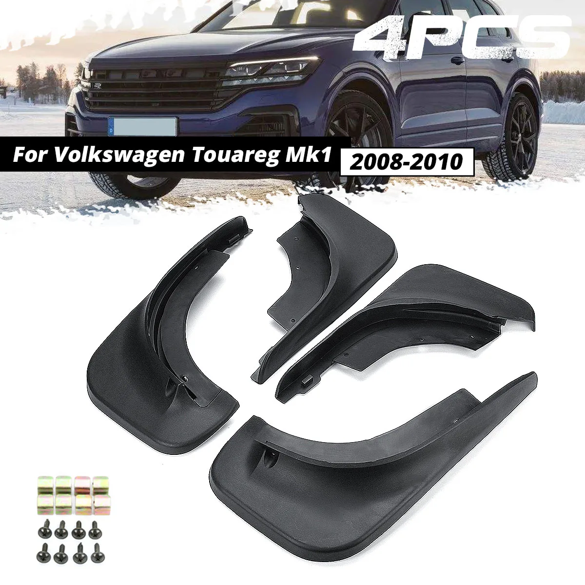 

Mud Flaps Splash Guards Front Rear Mud Flap Mudguards Mudflaps Fender For VW/Touareg Mk1 2008 2009 2010 Facelift