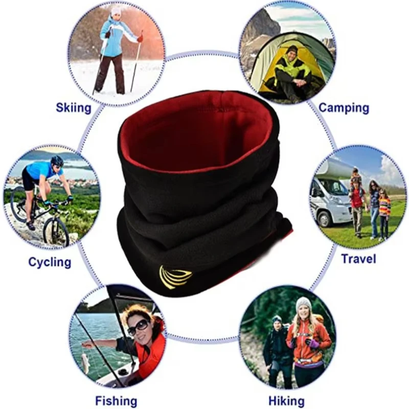 Модный зимний теплый флисовый шейный шарф для кемпинга Лыжная трубка Сноуборда