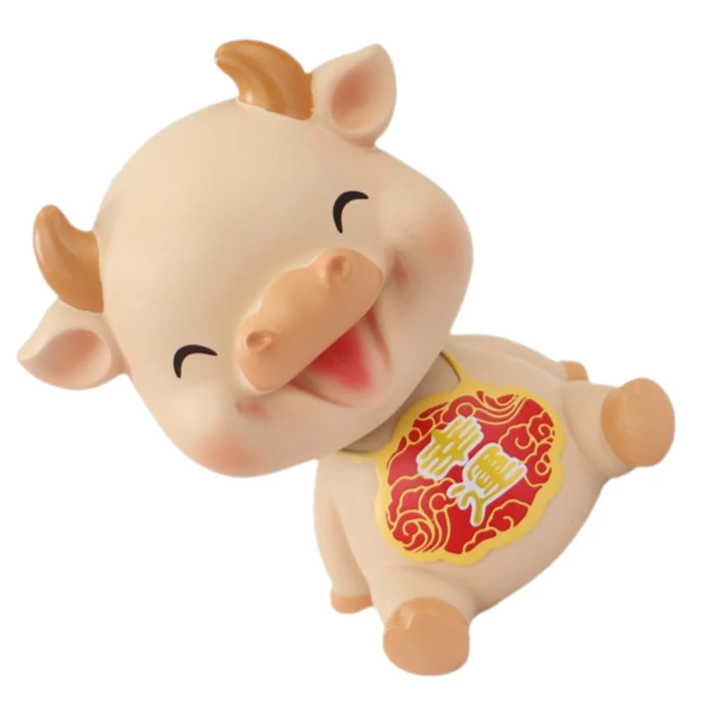 

Animal Figurines Cattle Figure Resin Good Chinese Micro Sculpture Lucky Fengshui Bobbleheads Zodiac Decor Luck Dashboard Calf