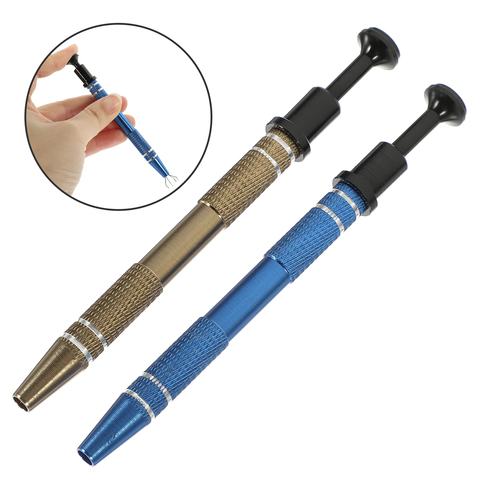 

2 Pcs 4-jaw Pick-up Tool Pickup Metal Grabber Circuit Board Holder Claw Precision Tweezers Spring Assisted Puller Extractor