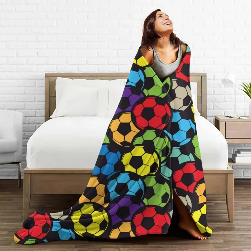 

Football Sports Lover Blankets Fleece Winter Colorful Multifunction Ultra-Soft Throw Blanket For Bedding Car Rug Piece