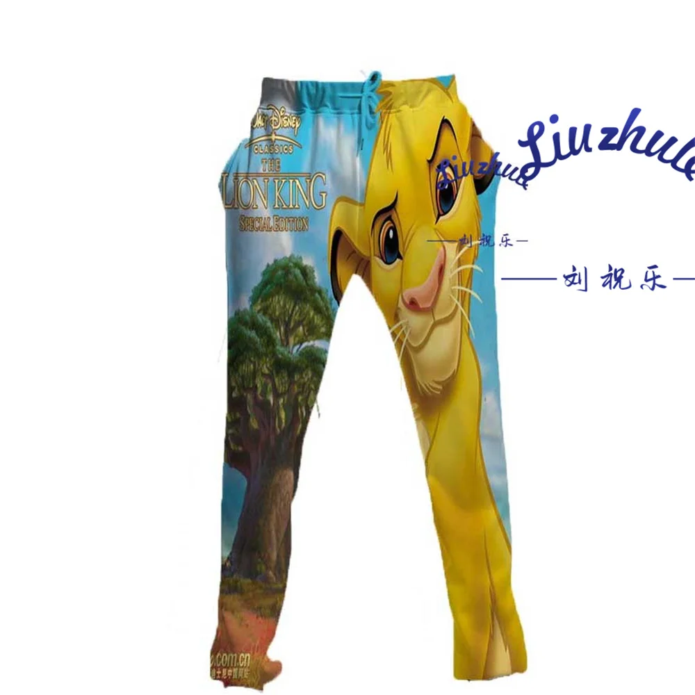 

3D Disney men and women Cartoon Animated Streetwear Long Sportswear Tracksuit pants parent-child outfit trousers girl boy kids