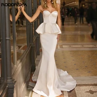 sexy luxury mermaid wedding dress with sweetheart sleeveless bow backless sleeveless brush train wedding party robe de mari%c3%a9e