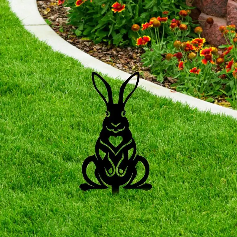 

Easter Garden Stake Black Silhouette Bunny Lawn Stake Outdoor Decor Lawn Patio Access Home Decor Easter Bunny Patio Ground Stake