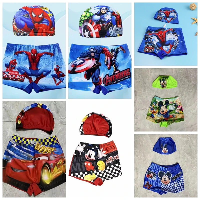 

Купальник для маленьких мальчиков, летние Мультяшные штаны для плавания с рисунком льва, короля, Человека-паука, Мстителей, Pixar, Детские повседневные пляжные шорты, плавки