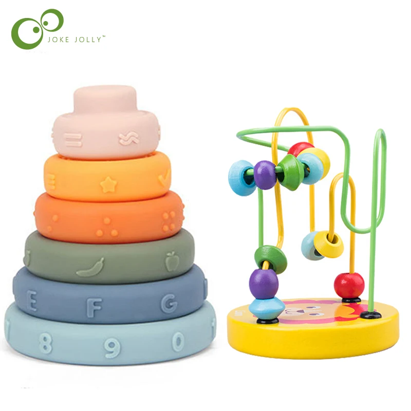 Детская игрушка-гнездо мягкие безопасные силиконовые строительные кольца