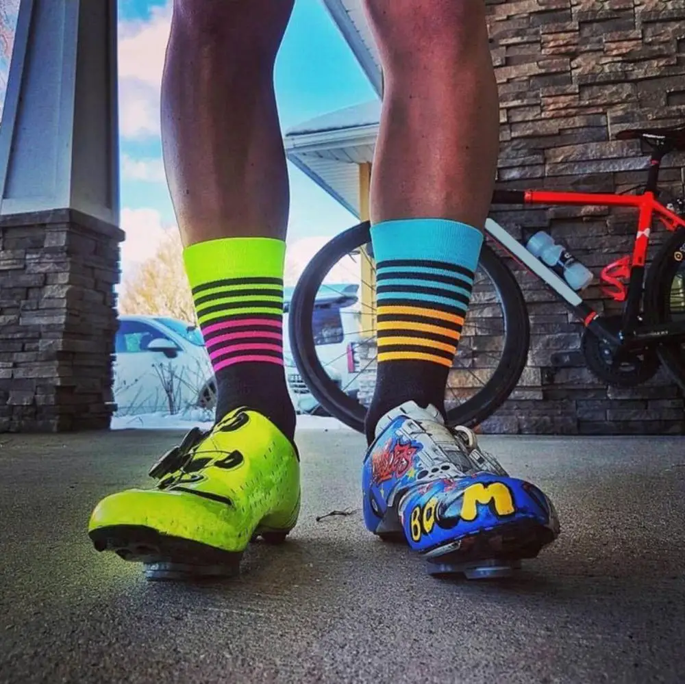 Breathable Cycing Socks Outdoor Sports Socks Compression Stockings for Men Women Comfortable Adult Riding Running Pilates Socks