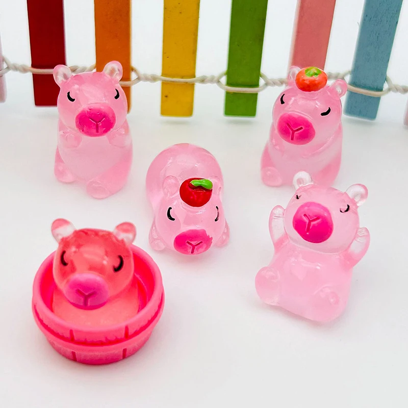 Светящаяся розовая капибара украшение милые аксессуары сделай сам креативное