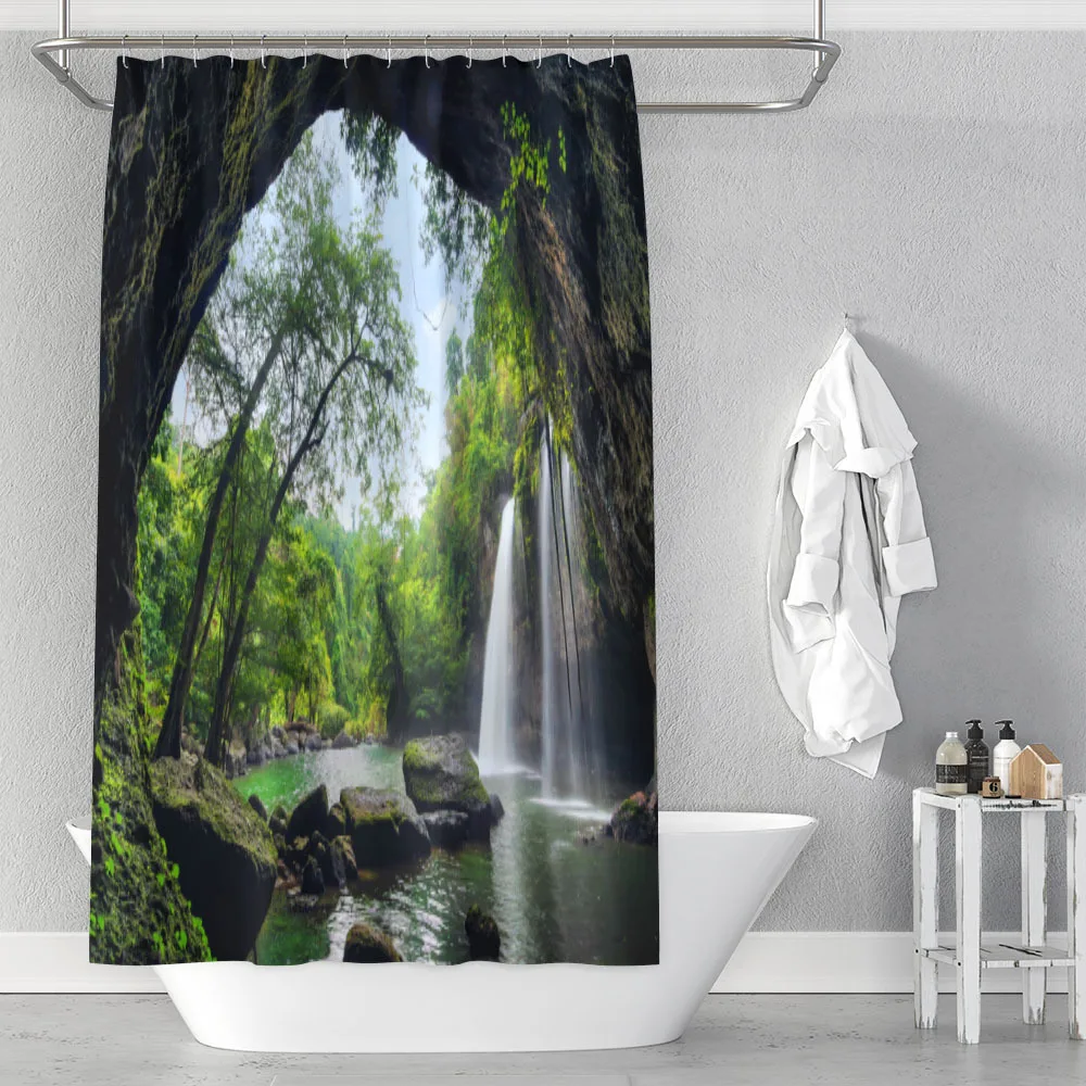 

Digital Landscape Printing Waterproof Polyester Shower Curtain Window Shower Curtain Bathroom with Shower Curtains Home Decor