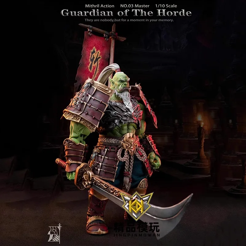 Фото В наличии Mithril Action 1/10 WOW Guardian of The Horde Варвар Орcs 03 Sword Saint Master 20 см Фигурка Модель Подарки для фанатов №1