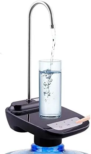 

Dispensador de Agua para Garrafas con Soporte, Grifo Dosificador Eléctrico Automático, Bomba Botella Agua (Negro)