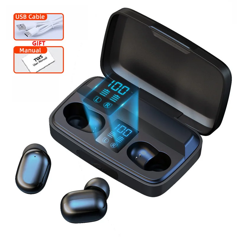 TWS Wireless Earphone Bluetooth 5.0 Earbud Touch In-ear 9D Stereo Sports Waterproof Hifi Headset LED Display W/Mic Free shipping enlarge