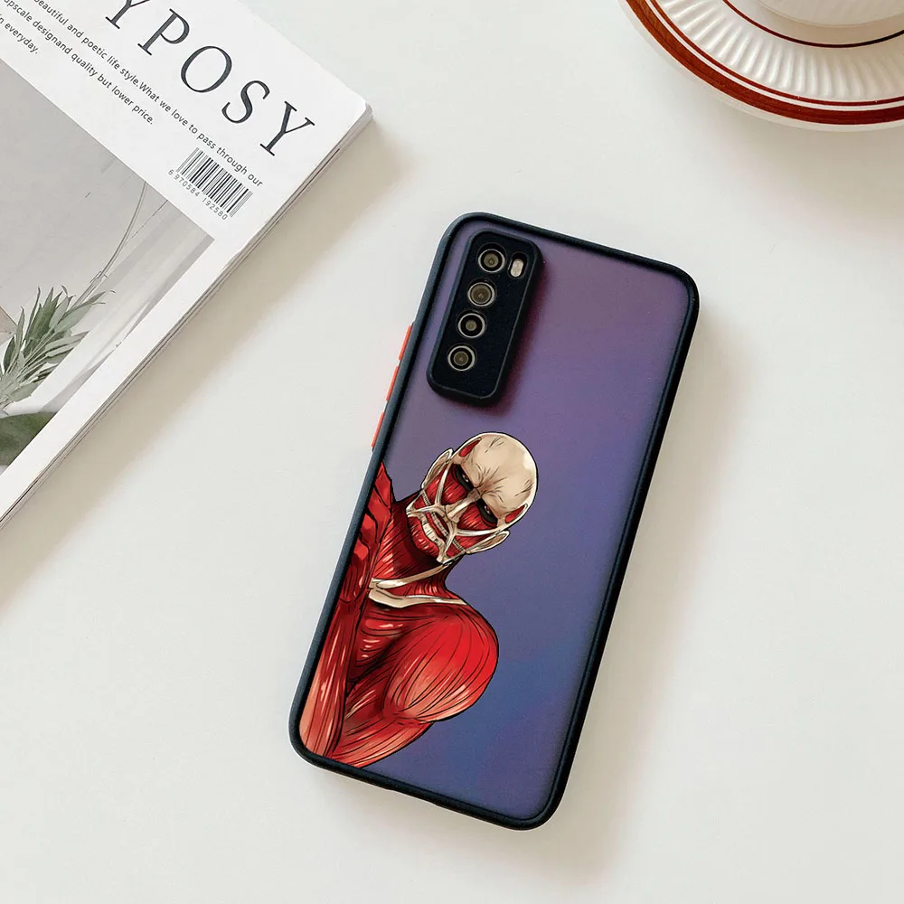 Фото Чехол для телефона Samsung S25 S24 S23 A55 A54 A53 A52 A51 A72 A73 Frosted Attack on Titan Armin Levi, полупрозрачный защитный чехол №3