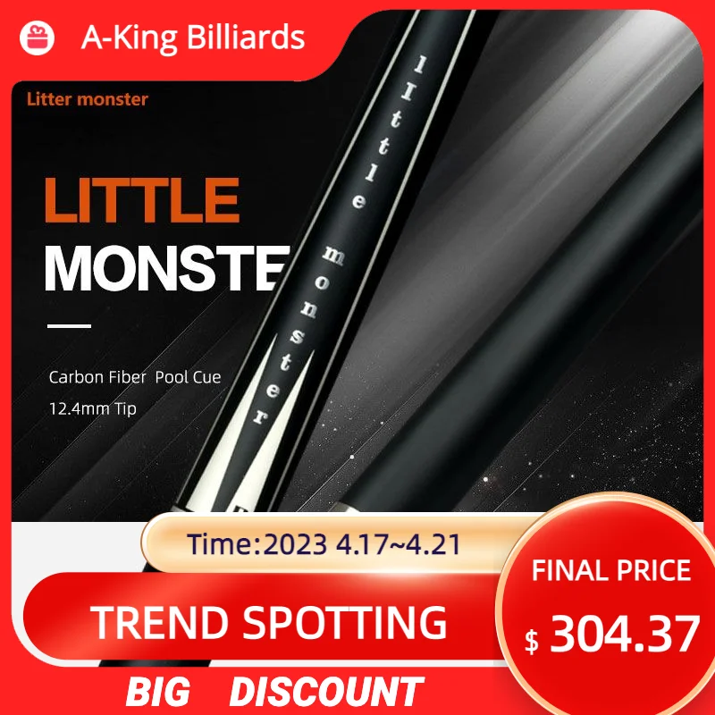 

Бильярдный Кий Little Monster, черная технология, стандартный бильярдный кий 12,4 мм, наконечник Uniloc, профессиональный кий для бассейна