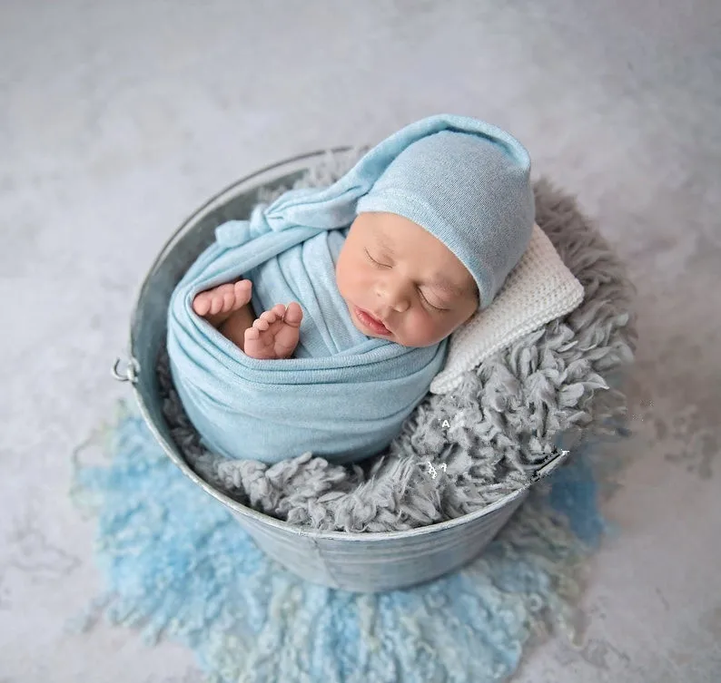 

Newborn Photography Clothing Baby Photo Hat+blanket Wrapped Photos Props Infants Boy Girl Shooting Clothes Accessories 2pcs/set