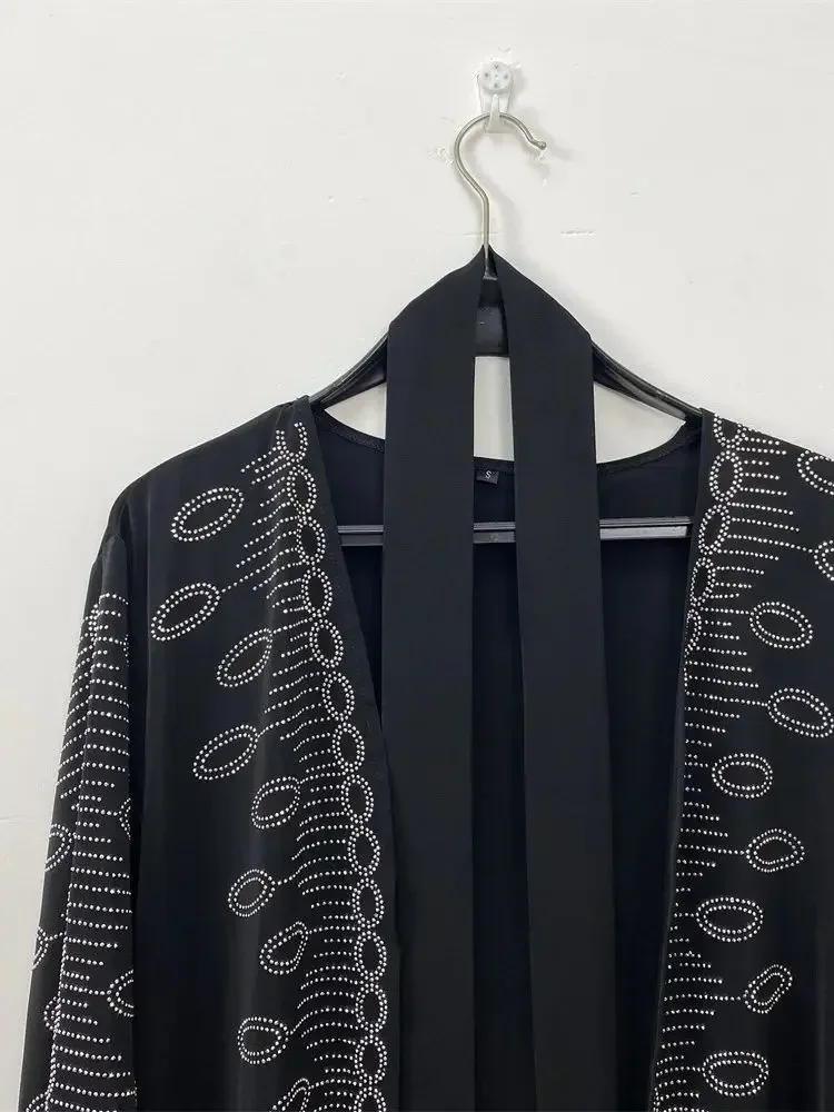 Рамадан черное мусульманское кимоно абайя Дубай кебая кафтан платье молитвенная