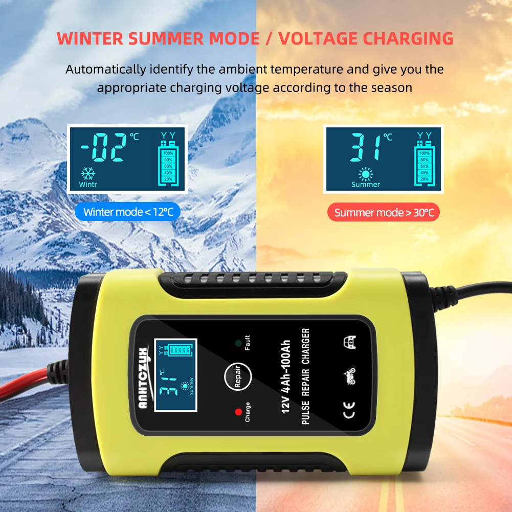 Автомобильное зарядное устройство 12 В умный импульсный ремонтный аккумулятор с