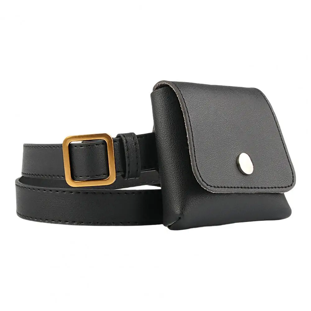 

Classic Fanny Pack Waterproof Faux Leather Waist Belt Bag with Buckle Design for Daily Wear
