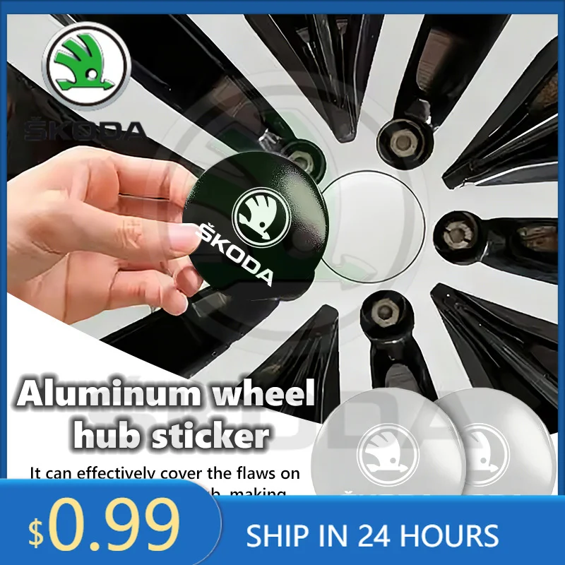 Фото Для Skoda Octavia 2, 3, 4 шт., 56 мм, наклейки на центральные колпачки колес, аксессуары для стайлинга автомобиля, для Skoda Fabia 1, 2, Octavia A7, RS, Superb №1