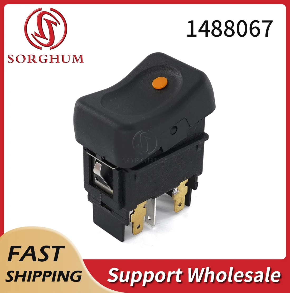 

Sorghum 1488067 6 Pins Passenger Side Single Push Button Electric Power Window Control Lifter Panel Auto Switch For Scania Truck