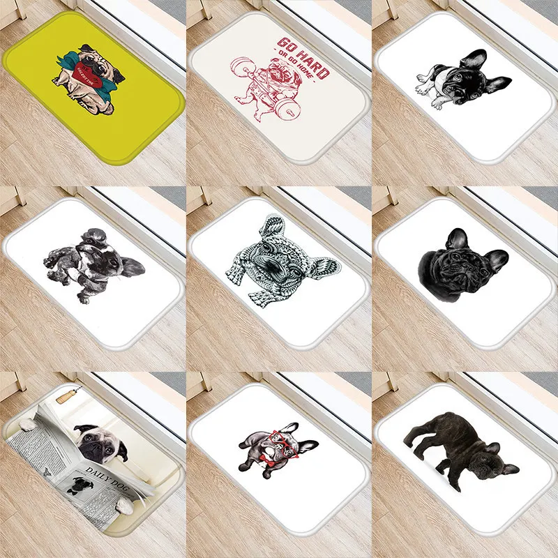 Дверной коврик ковер из полиэстера рандомный для двора французский бультерьер