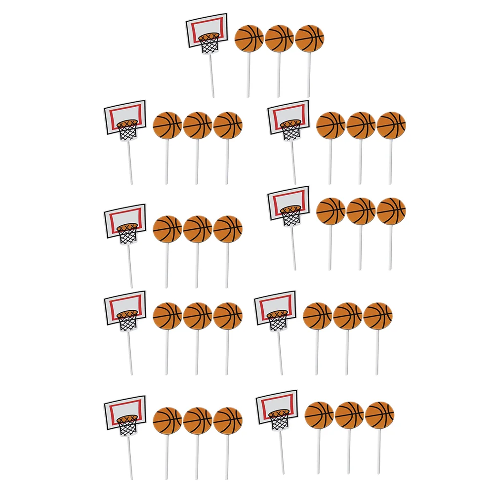 

Party Toppers Basketball Birthday Cake Picks Decor Food Pick Cupcake Topper Decorations Desert Sports Treat Appetizer Fruit