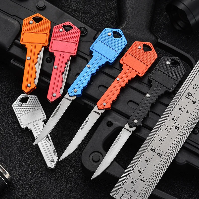 

Multifunctional Camping Key Ring Folding Blade Knife Portable Hunting Fold Knife Survival Pocket Key Chain Knife Outdoor Tools