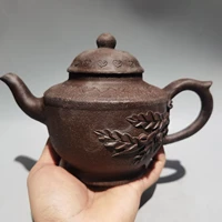 8 chinese yixing zisha pottery peach leaves ruyi lucky teapot kettle iron sand mud teapot pot tea maker