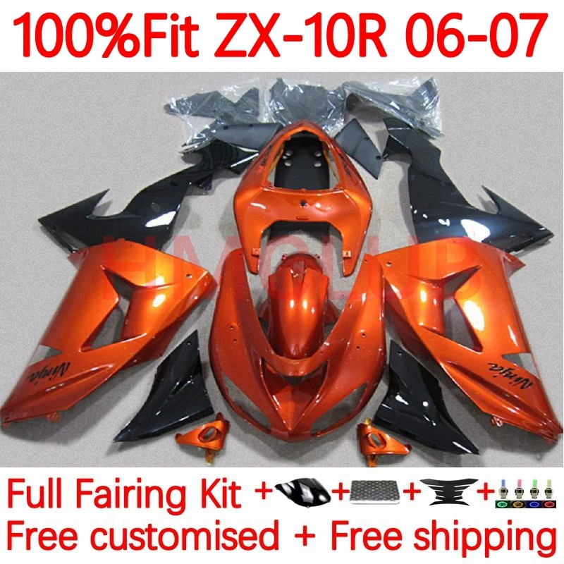 

Инжекционный комплект для KAWASAKI NINJA ZX-10R ZX 10R 1000 CC 10 R 1000CC ZX10R 2006 2007 ZX1000 06 07 OEM оранжевый глянцевый обтекатель 69No.68