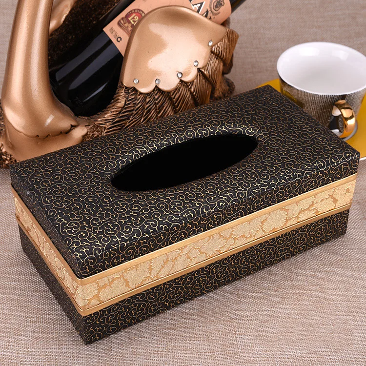 Прямоугольная съемная коробка для бумажных салфеток из искусственной кожи