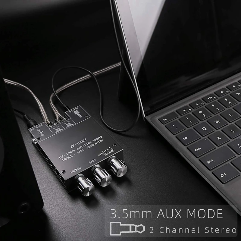 Плата усилителя ZK-1002T с управлением высокими и низкими частотами BT AUX-входами