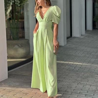 2022 fashion jumpsuits for women summer new womens sexy v neck backless slim fit lace up jumpsuit commuter fashion street