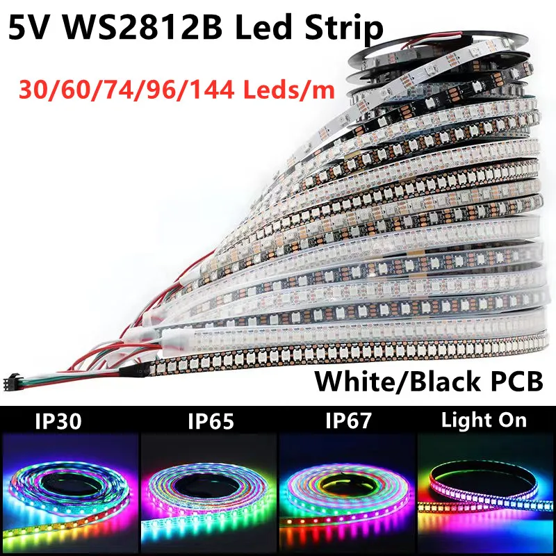 

SAGE LU MEI адресная светодиодная лента WS2812B RGB 60/74/96/144 LED черная/белая