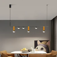 jmzm nordic long black chandelier minimalist art pendant lamp for restaurant bar living room decoration household led chandelier