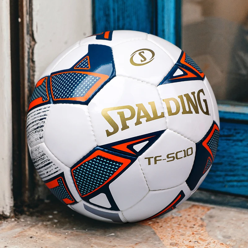 Spring New Spalding TF-SC10 Football 64-970Y Golden Logo Glossy Hand Sewing PU Match Training Gaming Soccer Ball Size 5