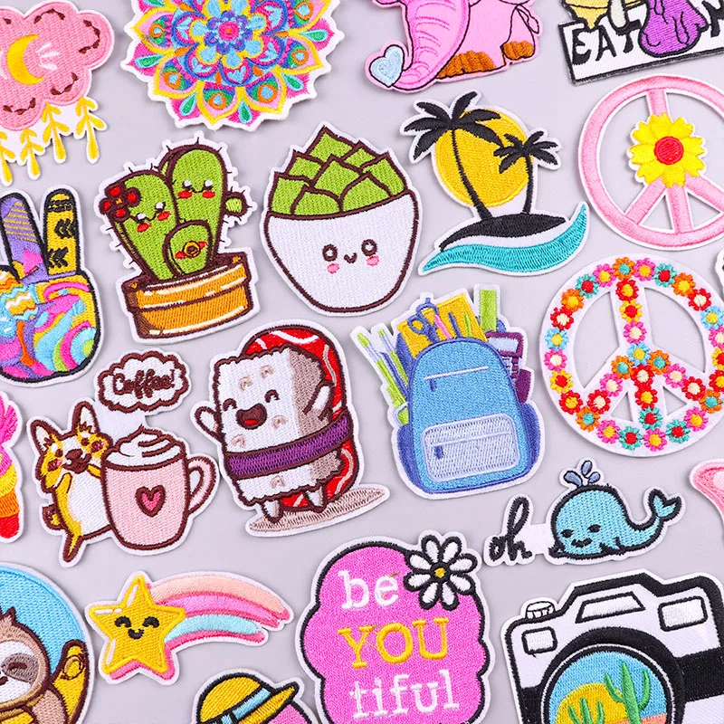 Cute plant haftowana naszywka naprasowanki na ubrania naszywki termoprzylepne kreskówka zwierząt szycie/folia