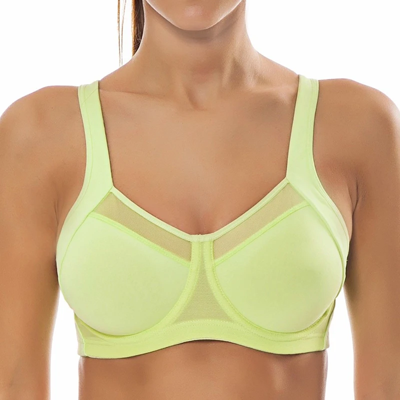 Comfortable Womens High Impact Sports Bra Full Coverage Non Padded Underwire Powerback Support Active Bra 36 38 40 42 B C D DD