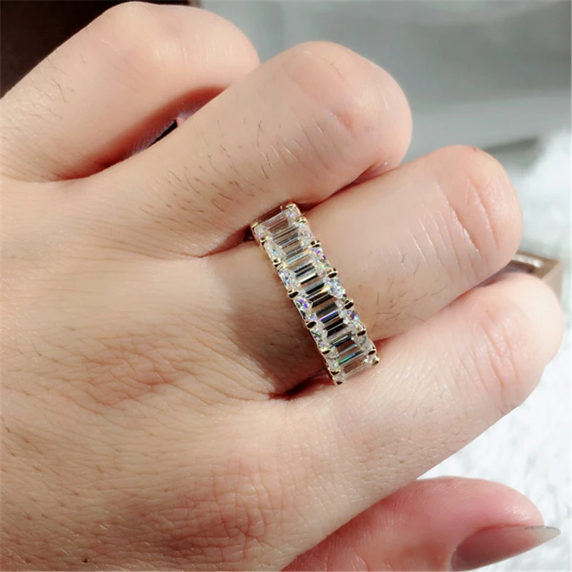 

DIWENFU Luxury Brand 925 Sterling Silver Wedding Rings for Women 3 Carats Spinel Ring Fine Jewelry Anillos De Anel Bizuteria Box