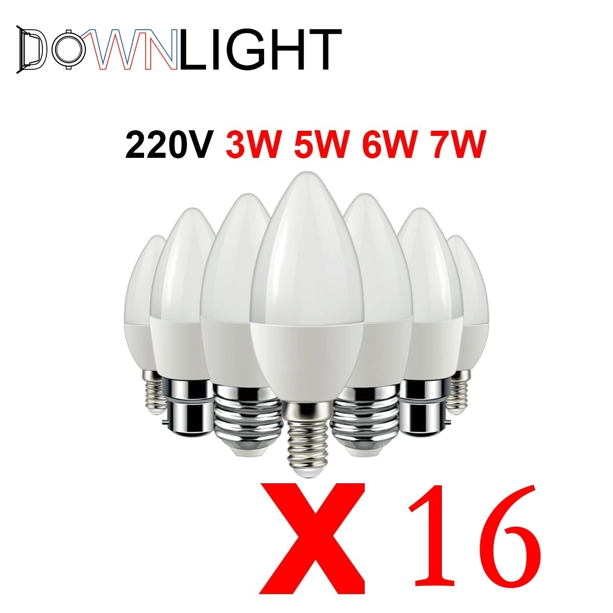 16Pcs Led Candle Bulb C37 3W-7w E14 E27 B22 AC220V-240V Super bright warm white light for kitchen and living room