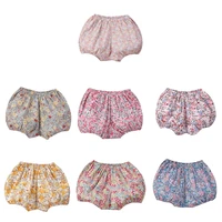 baby girls floral bloomer shorts breathable linen cotton pants shorts summer vacation beach shorts comfort skin friendly