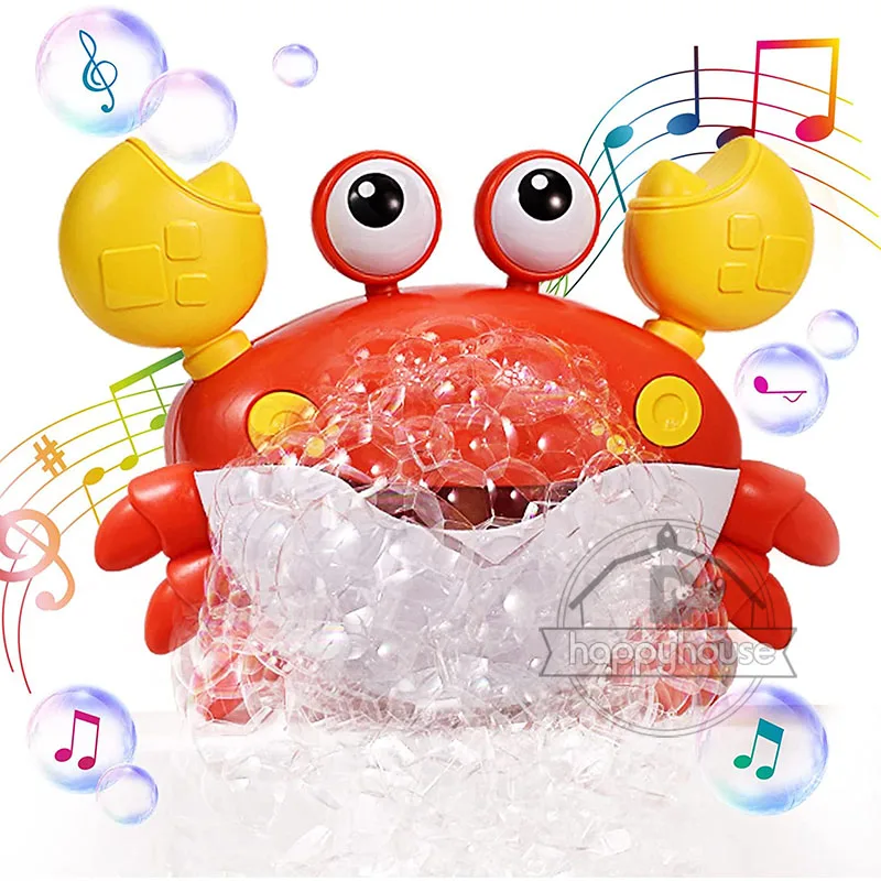 Baby Bath Toys Bubble Machine Crabs Frog Music Kids Bath Toy Bathtub Soap Automatic Bubble Maker Baby Bathroom Toy for Children