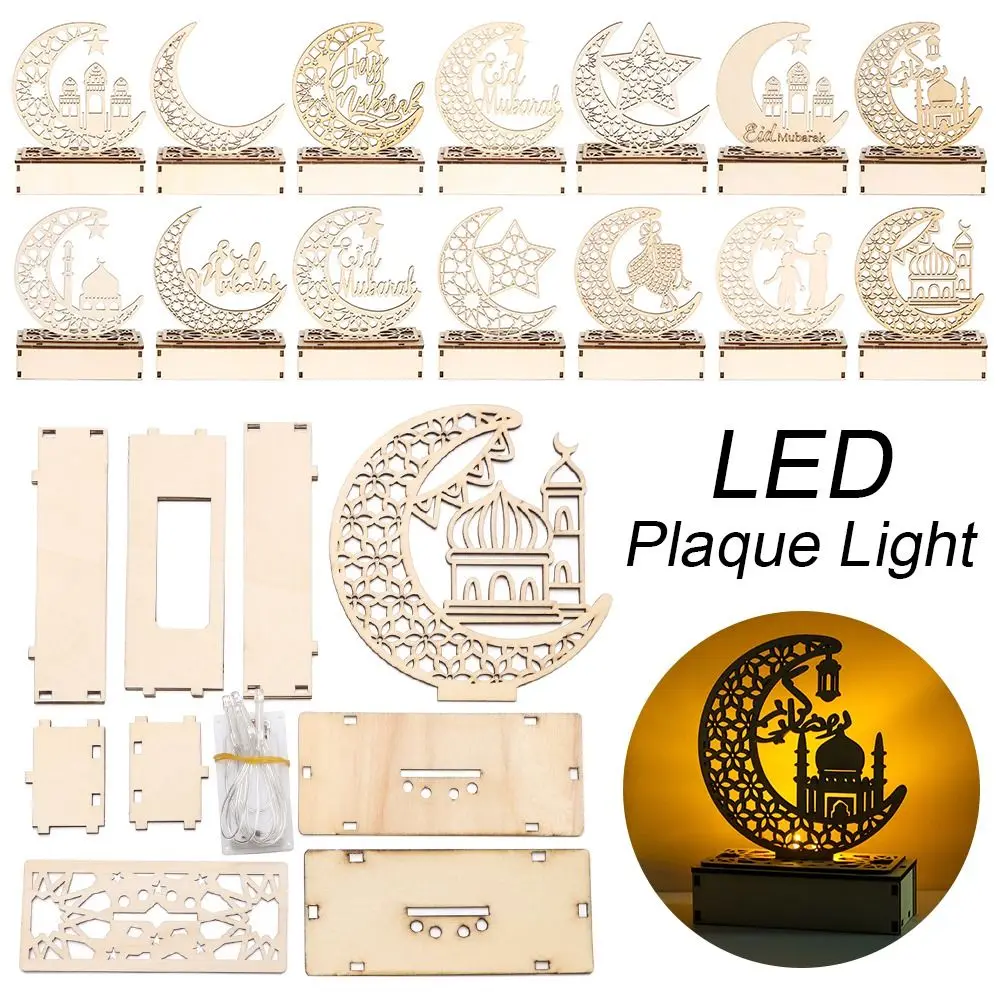 

Товары для вечеринок, праздничные принадлежности, луна, звезда, поделки, светодиодный светильник на налет, ИД Мубарак, декор Рамадан, орнаме...