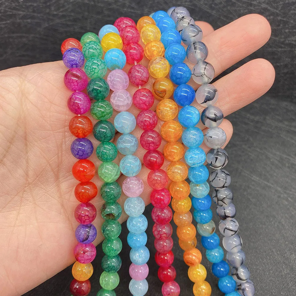 

Wholesale Natural Dragon Pattern Agate Beads 6mm8mm10mm Charm Jewelry Men and Women DIY Necklace Bracelet Earring Accessorie
