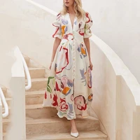 womens clothing in the summer of 2022 the new posed printed chiffon dress beach cultivate ones morality fashion dress