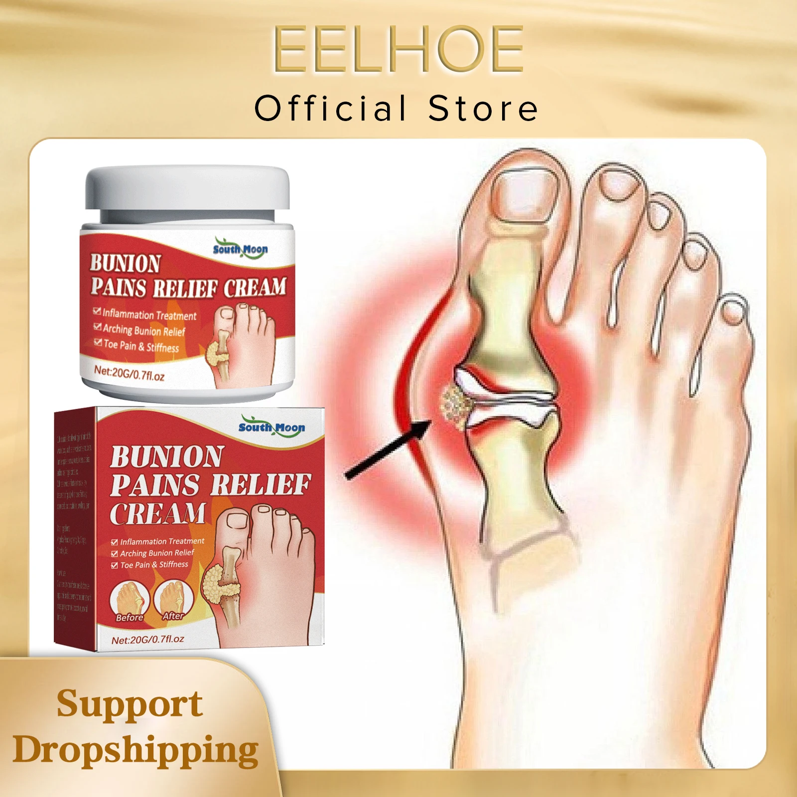 Bunion Relief Cream Toe Joint Valgus Corrector Cream Treat Gout Limb Stiffness Arthritis Thumb Pain Anti-inflammatory Ointments