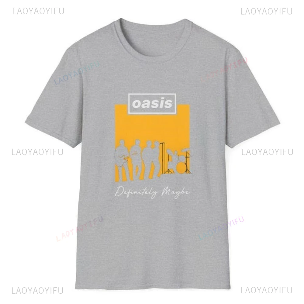 Фото Oasis Band Heavy Cotton Music Lover в стиле гранж, женские футболки с графическим рисунком, концертная одежда, подарок для любителей рок, футболка 2025 года, альтернатива №5
