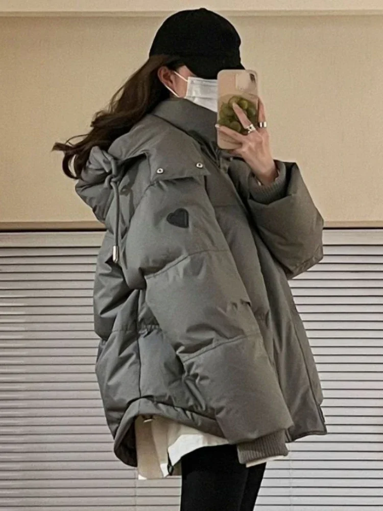 

Женская зимняя куртка, хлопковые парки, свободная повседневная утепленная куртка, новая Корейская универсальная модная парная подкладка, теплое хлопковое пальто